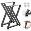 VEVOR Gambe per Tavolo in Acciaio, Gambe per Scrivania Smontabili, Struttura a X Stabile, Installazione Semplice, Carico Massimo di 1000 kg, per Tavoli da Caffè e da Bar, 74 x 61 cm, 2 Pezzi, Nero
