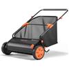 VEVOR Spazzatrice Manuale per Erba da Giardino, Spazzatrice a Spinta Raccoglitore di Foglie Erba Larghezza 76,2 cm, Ruote in Gomma Pulizia di Foglie da Cortile Giardino Campo, Raccoglierba Manuale