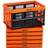VEVOR Scatole Portaoggetti Pieghevoli in Plastica 45 L, Cassette Pieghevoli Impilabili con Maniglie, Confezione da 6, Portata Massima 15 kg, Cestini Contenitori Pieghevoli Resistenti e Salvaspazio