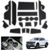 GAFAT Compatibile con Ford Ranger T9 2025 2026-2023 (Freno Elettronico) Tappetini Antiscivolo, Ranger Raptor Wildtrak Tappetino Gomma Console Centrale, Cuciture Porte, Accessori Ranger 2025 (Bianco)