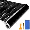 DiULi Pellicola Adhesiva Nera Lucida per Auto Pellicola Protettiva per Interni/Esterni di Auto, Moto, Bici, Moto, Bici (30x152 cm)