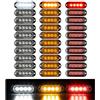 Catekro 30x Luci Ingombro LED 12V-24V, Luci di Posizione Laterali per Auto Indicatori Laterali con 4 LED 86mm Impermeabile Universali per Camion Camper Furgone SUV Roulotte (Bianco+Giallo+Rosso)