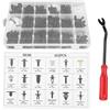 lyrlody 415 Pezzi Rivetti Plastica, 18 Dimensioni Rivetti Clip di Fissaggio per Interni Auto Pannello Paraurti Porta, con Scatola Plastica + Strumento di Smontare