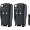 Betterher 2 Pezzi Guscio Chiave Auto 2 Tasti Telecomando Ricambio Chiave compatibile con Opel Vauxhall Astra Insignia Vectra Corsa Mokka;Chevrolet Aveo Matiz Cruze Captiva Spark Orlando Trax