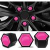 SkinoEu 20 Pezzi Tappi a Vite Ruota Set Universale 17mm Copridadi Ruota per Auto, Antifurto Tappo Ruota, Tappi Dadi Ruota Cerchione con Estrattore Rosa NB 40