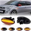 POPMOTORZ LED Dinamiche Luci laterali, 2 Pezzi LED Frecce Laterali con Canbus Senza Errori per 107 206 207 307 407 607 Partner Expert C-itroen C1 C2 C3 C5 C6 Xsara Picasso Berlingo Jumpy, Nero
