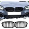 AggAuto Griglia anteriore nera lucida, a 7 doppie barre per BMW Serie 1, F20/F21, 2015-2018