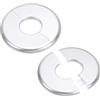 PATIKIL Flangia Divisa a Parete 1.36 (34.5mm), 2Pz ABS Piastra Protezione Autoadesiva Rotonda Fibbie Copritubo Acqua per Cucina Bagno Braccio Tubo Rubinetto Decorazione, Argento