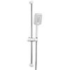 OFFO Set doccia in Acciaio Inox-Asta Doccia con Soffione da 70 cm,Soffione grande con Flessibile e supporto, 3 Tipi di Getto,Altezza Regolabile,Bianco