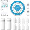 PGST Sistemi di Sicurezza Casa Intelligenti,Sistema Allarme Porta Wifi con Sensore Finestra,Rilevatore Movimento,Controllo Remoto App Tuya,Compatibile con Alexa e Google per Appartamento