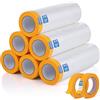 EFUTURETIME 6 Rotoli di Pellicola per Mascheratura con Nastro Adesivo, Telo Copritutto per Pittura 280 cm x 20 m e 2 Painters Tape 25 mm x 50 m