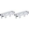 QUARKZMAN Lavello Dettaglio Fuoriuscita Coperchio, 2pz Lavello Fuoriuscita cerchio 47,6x13,5mm Ovale Bagno Cucina Bacino Scarico Coperchio Foro Inserimento in Cappucci, Argento