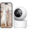 NUASI Telecamera di sorveglianza WiFi interna 2K, orientabile a 360°, per interni, per bambini, con un tocco, visione notturna a colori, rilevamento di movimento, allarme, audio a 2 vie (Wi-Fi 2,4