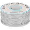 Hilitand 1 Rotolo 30AWG Cavo Avvolgicavo Filo di Rame Singolo Filo Circuito Filo 0.25mm Diametro del Nucleo(Bianco)