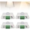 Leikurvo Sensori PIR a Infrarossi, Interruttori a Sensore di Movimento Automatici DC 12V/24V per Uso Esterno con Strisce LED, Bianco, Confezione da 4