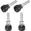 QUARKZMAN 4 Set M5 x 25mm Manopole Zigrinate Filettatura Maschio Viti Testa Zigrinata Dadi Rondelle, Impugnatura Manopola Bloccaggio 14mm Manopole Testa Plastica Viti Testa Zigrinata, Nero
