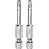 QUARKZMAN 2pz T20 Bit Torx di Sicurezza 1/4 Gambo Esagonale 2 Lungo Acciaio S2 Magnetica Antimanomissione Star Bits Cacciavite Testa Torx con Foro per Rimuovere Viti Fissaggio