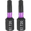 QUARKZMAN 2Pz TT20 Inserti per Avvitatore Torx 1/4 Gambo Esagonale 25mm/1 Lunghezza Punte per Cacciavite Magnetico 6 Punte Esagonali a Stella in Acciaio S2 con Foro per Trapano Elettrico