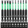Litorange Set di 10 punte speciali per cacciavite a batteria, 70 mm, triangolari e U, con forte testa magnetica 1/4, set di punte triangolari per avvitatore a percussione