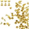 QUARKZMAN 200 Set Rivetti in Pelle Cappello Singolo 5mm Acciaio al Carbonio Rivetto a Vite per Cuoio Chicago Metallo Rotonda Tubolari Per Borse Scarpe Pelle Riparazioni Decorazioni, Oro