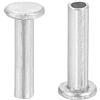 QUARKZMAN 50pz Rivetti Semitubolari, 2mm x 8mm Rivetti Semi-Tubolari Testa Piatta Tonda Alluminio Rivetti con Perno Metallo per Riparazioni Domestiche Industriali, Argento