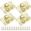 QUARKZMAN 4pz Chiusura Scatto Chiusura Scatto, 30 x 18mm Scatola Decorativa Retrò Chiusura Levetta Fibbia Metallo Chiusura Scatto Viti per Portagioie Valigia Cassetta, Oro