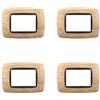 IXTRIMA 4 Pezzi, Placca compatibile Con Bticino Living, Placche Plastica Bombata 3/4/7 posti, per supporti blu - kit 4 pz