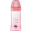 Dodie, Initiation+, Biberon Anticolica a Tettarella Rotonda, 3 Fori, Flusso Medio grande, Rosa / Ballerina, da 6 mesi, 330 Ml