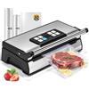 Hanchen Macchina Sottovuoto Alimenti 90Kpa Macchina per Sottovuoto 30cm Doppia Saldatura Sigillatrice Termica Include 2 Rotoli di Sacchetti e 10 Sacchetti