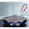 UNIQLY QUALITY PRODUCTS Tostapane manuale multiuso in acciaio inox per fornello a gas, 22×22 cm, con manico pieghevole isolato, ideale per pane, arepas, tortillas, piadine, focacce e dolci