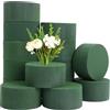 QingWing QingQing 15 pezzi spugna per fiori, cilindro in spugna floreale Ø 8 cm, Umida E Secca schiuma floreale, Verde floral foam, per Matrimoni, Feste e Composizioni Pasqua e compleanni