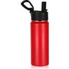 Volhoply 650ml Isolato Borraccia Termica con Coperchio di Paglia, Bottiglia in Acciaio Inox con Manico,Water Bottle a Doppia Parete, Bottiglie Sportive per Scuola,Lavoro(Menta, 1 set)