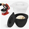 PQPO Fodere in silicone compatibili con la ciotola del mixer Kitchen Aid da 4,5-5 quarti con testa inclinabile, 2 fodere con coperchi (bianco + nero)