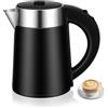 Hixava 800 ml Bollitore elettrico piccolo 800 W Mini Bollitore da Viaggio in Acciaio Inox Bollitore Elettrico Piccolo Base a 360° per Bollire Acqua Cucinare in Viaggio Caffè Tè