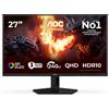 AOC G4 Q27G41ZDF Monitor PC 67,3 cm (26.5) 2560 x 1440 Pixel Quad HD QD-OLED Nero, Rosso GARANZIA ITALIA