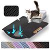 Petinstinct Tappetino per Lettiera Gatto, Design Nido d'Ape 2 Strati | 60x45 cm, Cattura la lettiera, Facile da pulire, Impermeabile, Antiscivolo, Morbido per zampe, Antigraffio, Nero, Grande