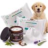 Pet Tribe Crema Polpastrelli Cane con Cera d'Api e Oli Essenziali Bio + 100 Salviette Clorexidina Detergenti Maxi 30x17cm | Kit 2 in 1 Protezione Zampe Cane per Caldo e Freddo ed Idrata i Cuscinetti