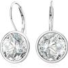 LANBEIDE Orecchini pendenti in argento Sterling 925, con zirconi cubici rotondi, da donna, 22mm, Argento sterling Zirconia cubica, Zircone