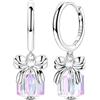 Hapour S925 Sterling Silver CZ Orecchini a cerchio Dangle&Drop per le donne di peso leggero delicato dolce farfalla luna stella goccia orecchini regali per San Valentino, Pequeño, Argento sterling