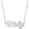 UMAGICBOX Splendida collana con nome personalizzabile, 14 stili di scrittura, ciondolo personalizzabile, placcato in oro 18 carati, in acciaio inossidabile, regalo unico per lei, 40.6 cm, Oro