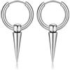 GTHIC Orecchini a cerchio conici a goccia in acciaio inossidabile per uomo Donna Orecchini geometrici Huggie punk Regalo di gioielli in argento