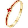 Joo&Rind - Bracciale a quadrifoglio in oro da donna - 18K placcato oro, bracciale a quadrifoglio in acciaio inossidabile, bracciale da donna - Gioiello regalo per donne, compleanno, festa della mamma
