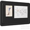 Lifewit Bacheca in feltro decorativa pieghevole e adesiva, 57 x 37,5 cm, alternativa al sughero, ideale per appunti e per l'esposizione murale in ufficio, 20 puntine incluse, Nero Intenso
