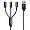 Baseus Cavo USB Baseus 3w1 USB-C fulmine micro 3A 1.2m Nero [CAMLT-BSY01]