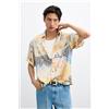Desigual, Camicia ricamata stampata, Uomo, Bianco, L