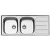 Foster 1812 162 Lavello da Incasso 2 Vasche con gocciolatoio a Destra 116 x 50 cm Sopratop Serie S1000 Acciaio Inox 1812162