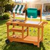 ROBUD Cucina esterna in legno per bambini con ruote, WG430