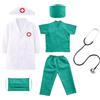 MUNSKT Costume da Medico per Bambini, Gioco di Imitazione Dottore, Completo da Camice Medico Costume con Stetoscopio, Set Giocattolo Medico per Ragazzo Ragazza (110)