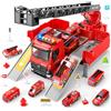 JONRRYIN Camion Pompieri Giocattolo per Bambini, Autopompa dei Vigili del Fuoco con Luci e Suoni, Pompiere Giocattoli con Irrigatore e Scala Retrattile, Regalo Antincendio Bambini 3 4 5 6 7 8 Anni