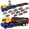 Havnidy Trasporto Truck auto giocattolo per ragazzi 3, 4, 5, 6 anni, pieghevole, con 12 auto ritirate, giocattolo da costruzione, regalo per compleanni e Natale